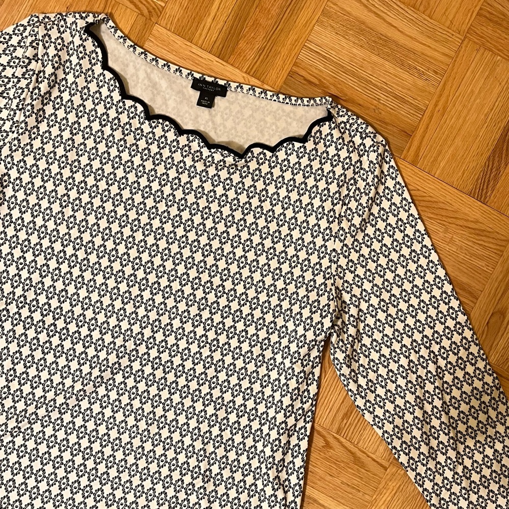 Ann Taylor Scallop Longline Shirt
